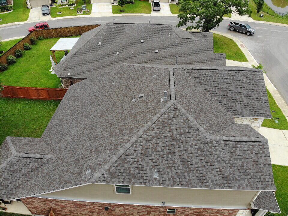 Top view of an asphalt roof